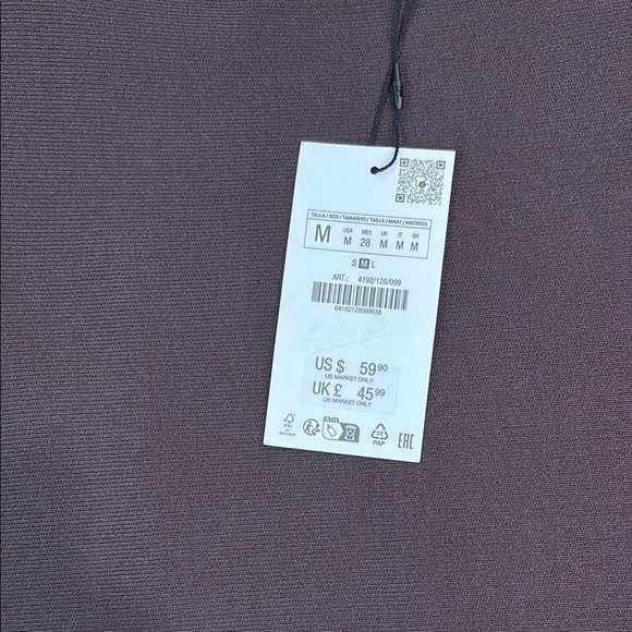 ZARA Brown and Black KNIT Sleeveless Dress with Belt - Picture 2 of 4